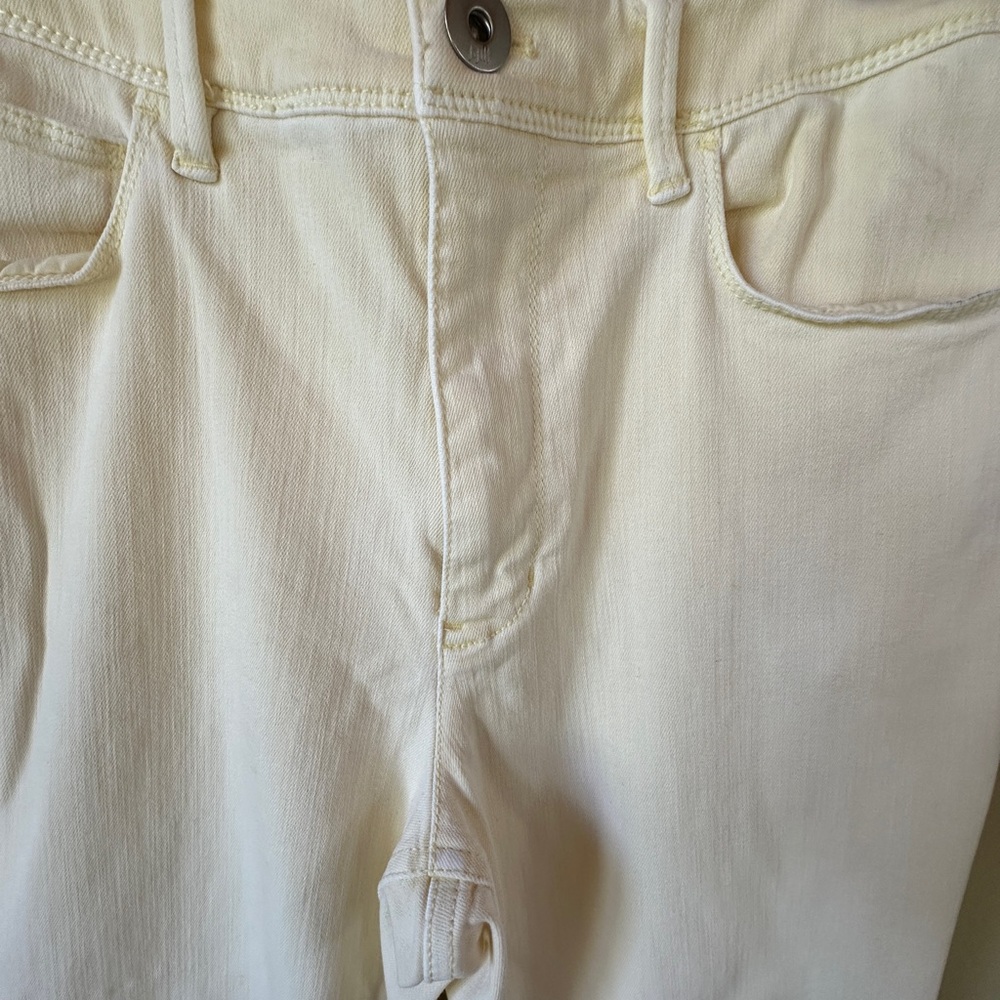 J. Jill Frayed Hem Light Yellow Women’s Pants Size 8 - Picture 3 of 11